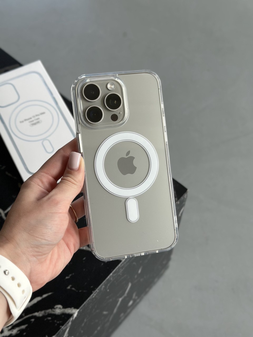 Чохол прозорий Clear Case з Magsafe на iPhone 15 Pro Max