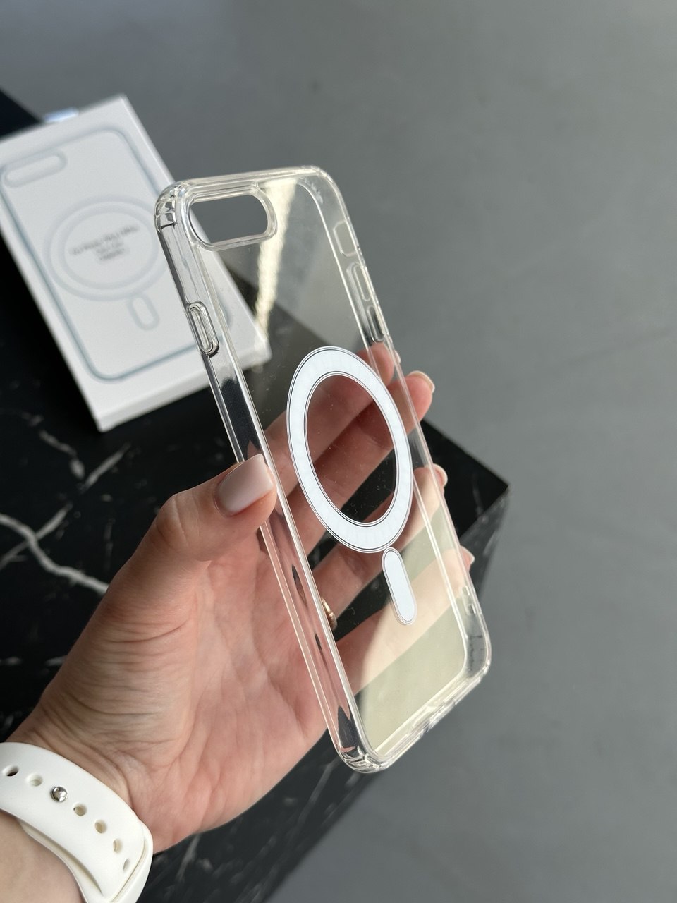 Чехол прозрачный Clear Case с Magsafe на iPhone 7+ / 8+