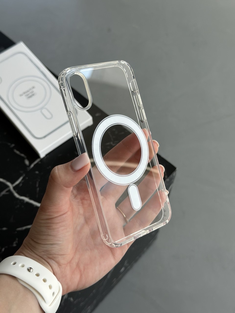 Чохол прозорий Clear Case з Magsafe на iPhone X/XS