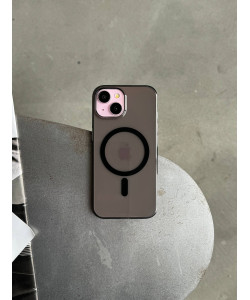 Чохол прозорий Crystal case з Magsafe на iPhone 14 Black