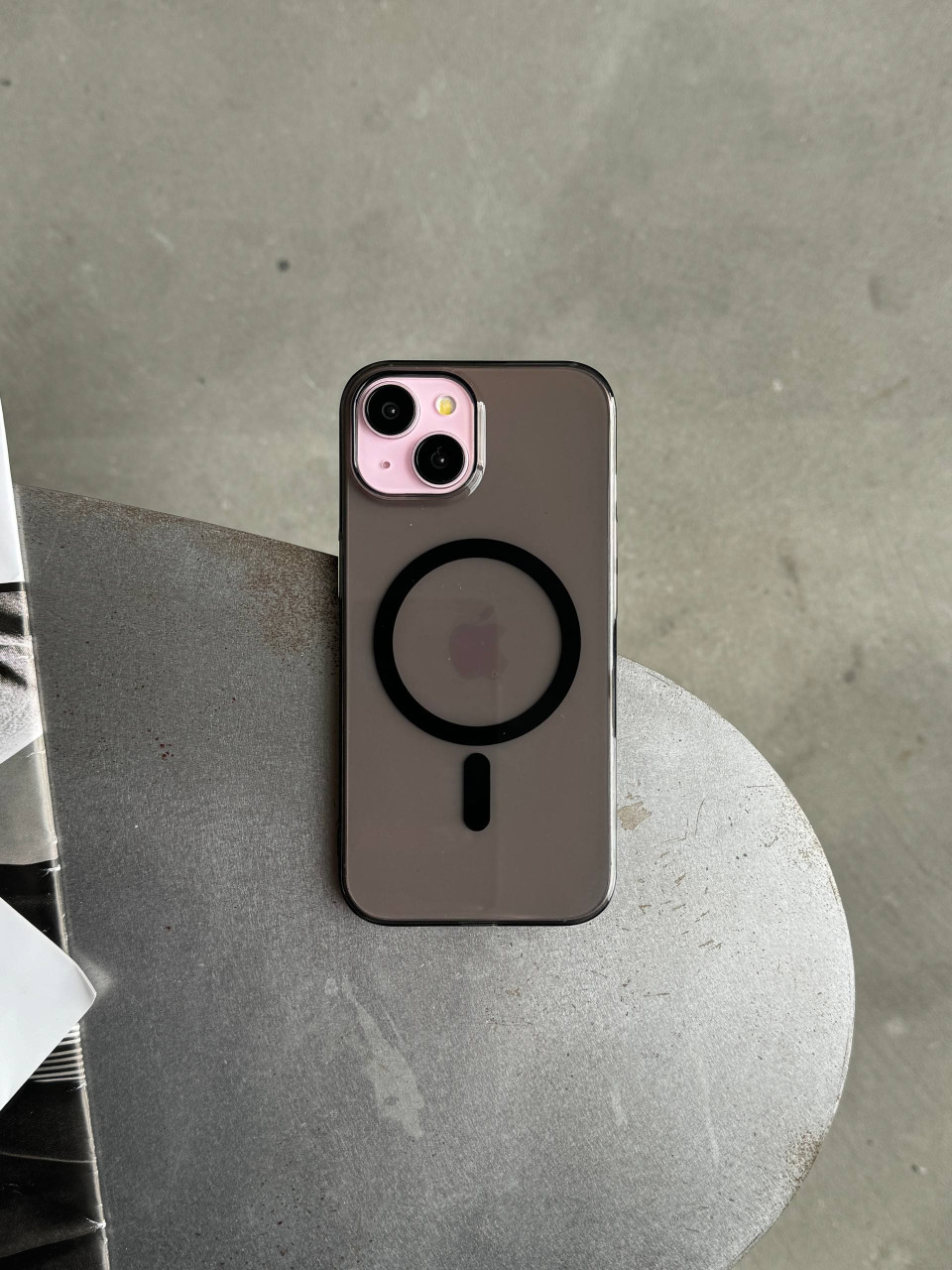 Чохол прозорий Crystal case з Magsafe на iPhone 14 Black