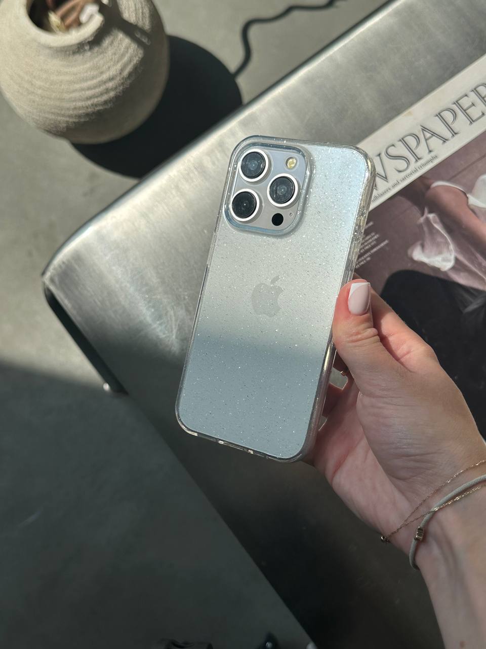 Чохол прозорий Glitter з блискітками на iPhone 12 / 12 Pro