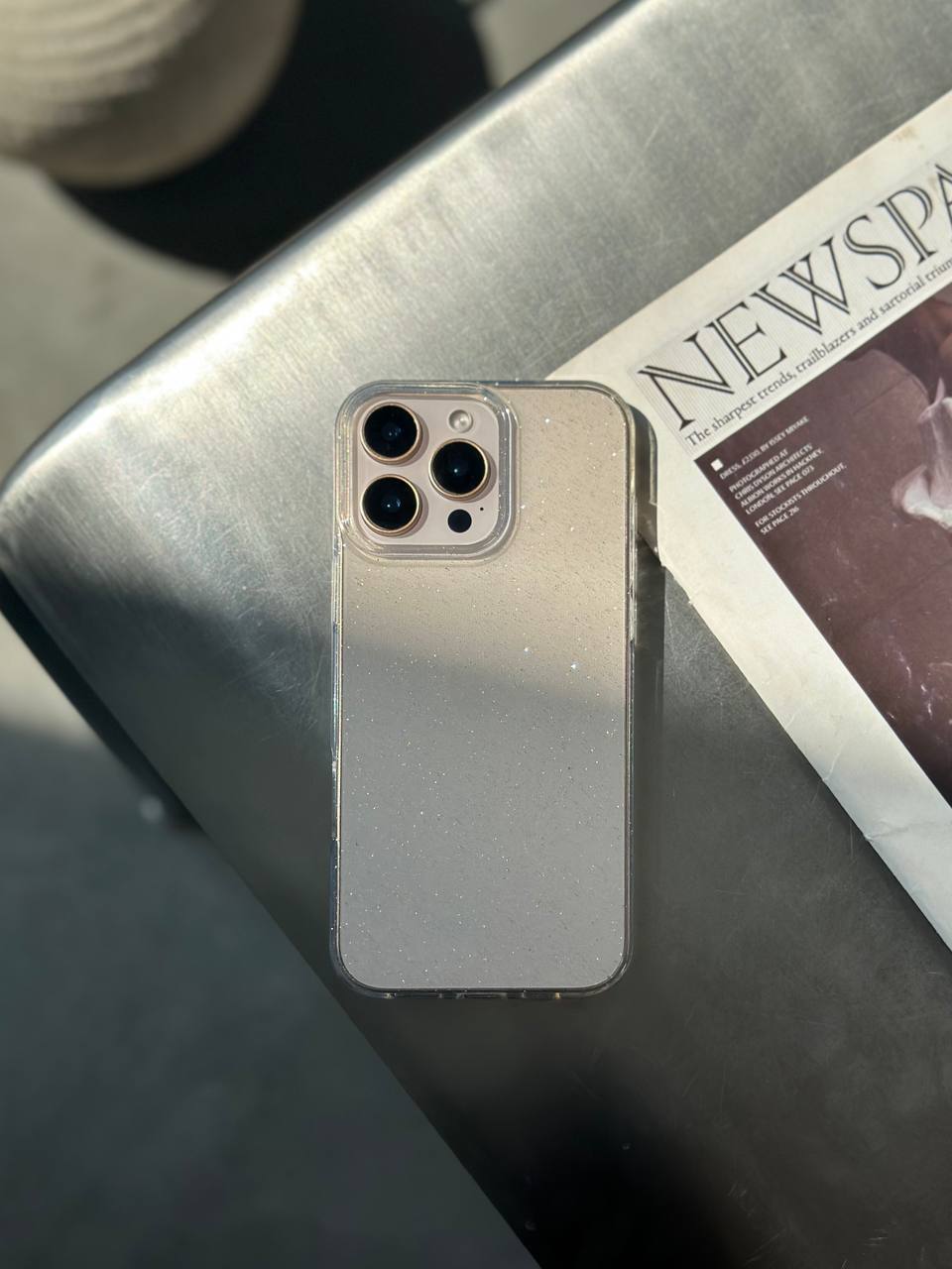 Чохол прозорий Glitter з блискітками на iPhone 16 Pro Max