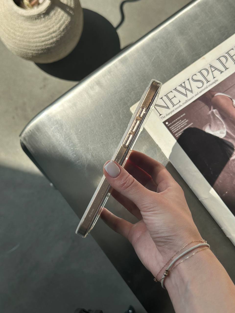 Чехол прозрачный Glitter с блестками на iPhone 16 Pro Max