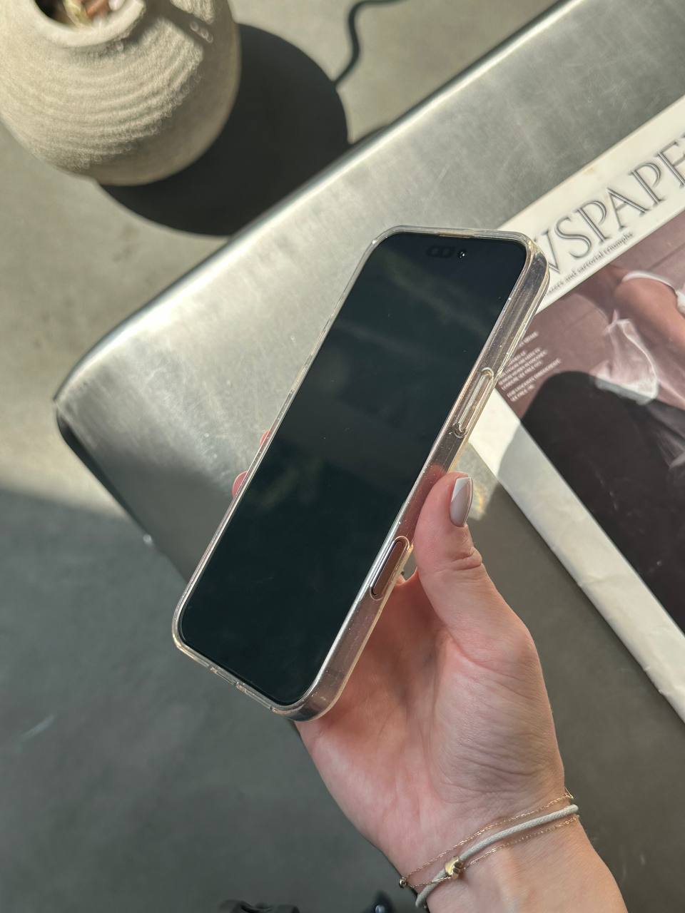 Чехол прозрачный Glitter с блестками на iPhone 16 Pro Max