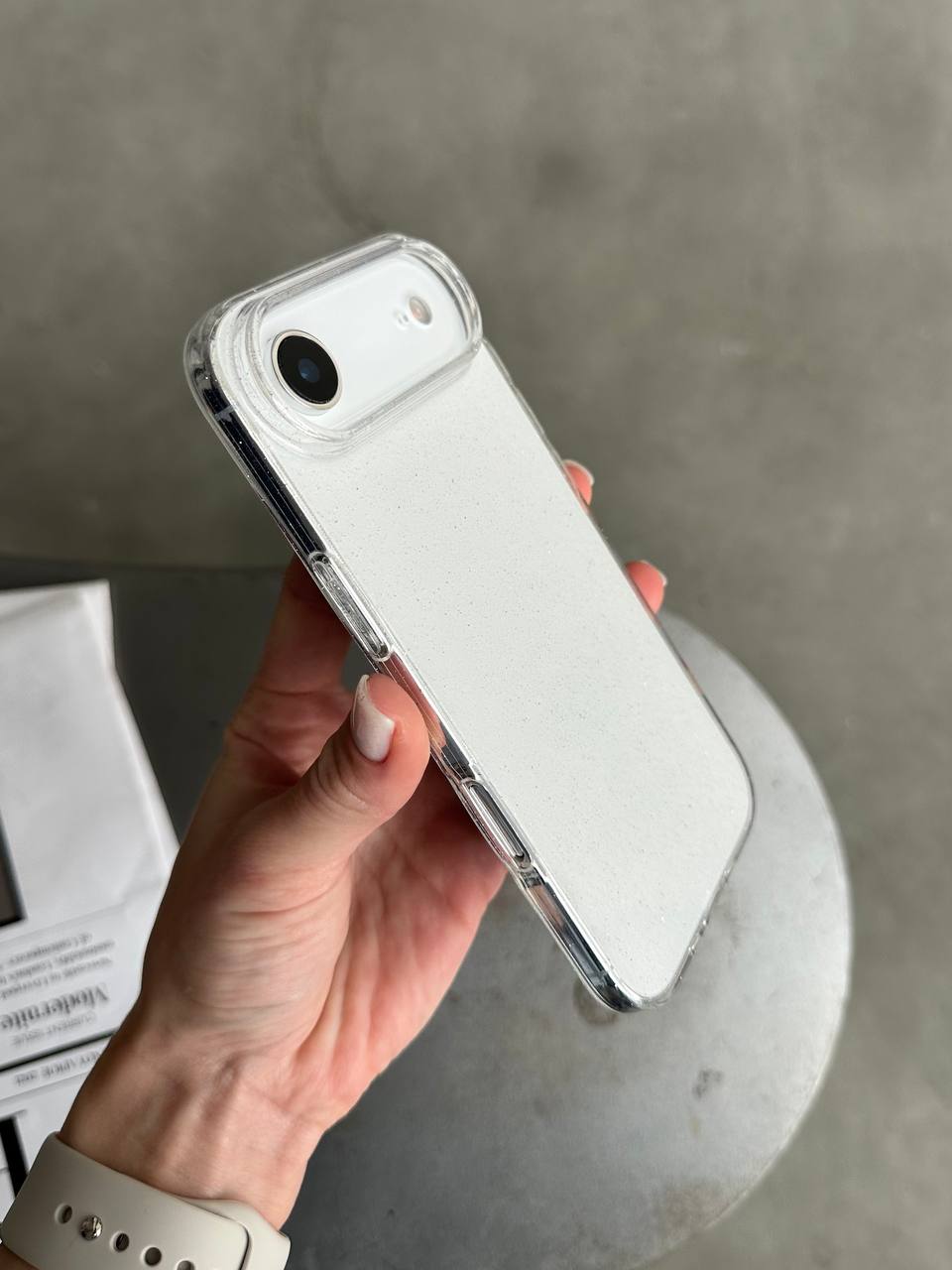 Чехол прозрачный Glitter с блестками на iPhone 17 Air
