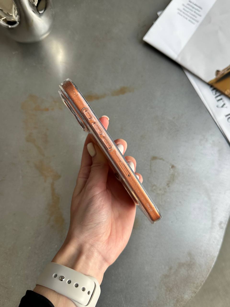 Чехол прозрачный Glitter с блестками на iPhone 17 Pro Max