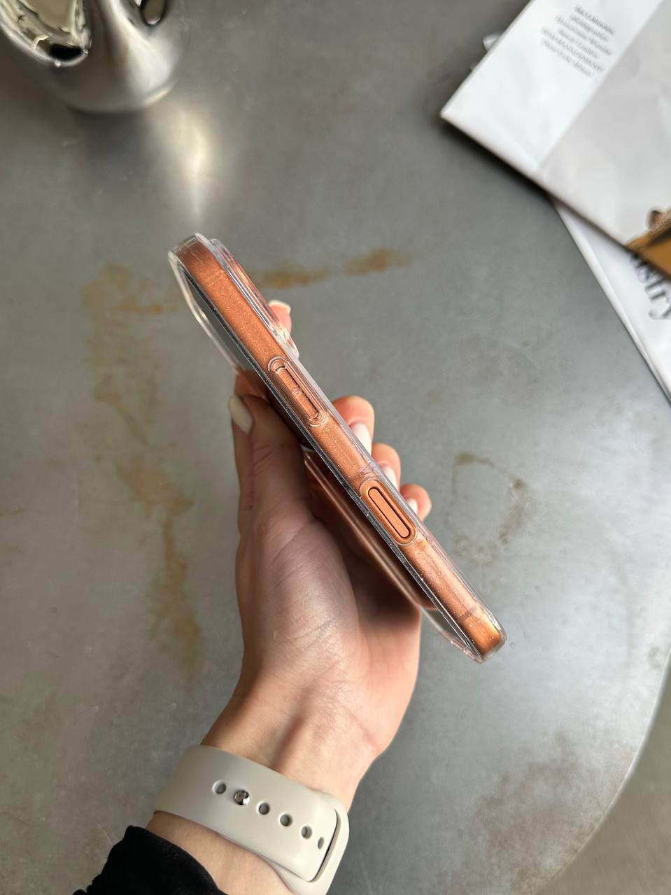 Чехол прозрачный Glitter с блестками на iPhone 17 Pro Max