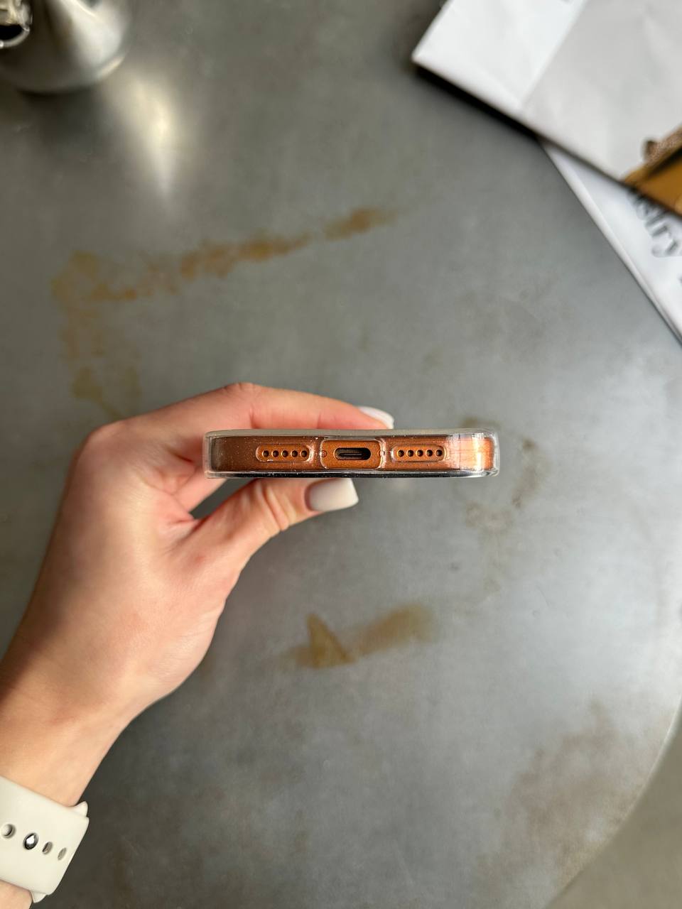 Чехол прозрачный Glitter с блестками на iPhone 17 Pro Max