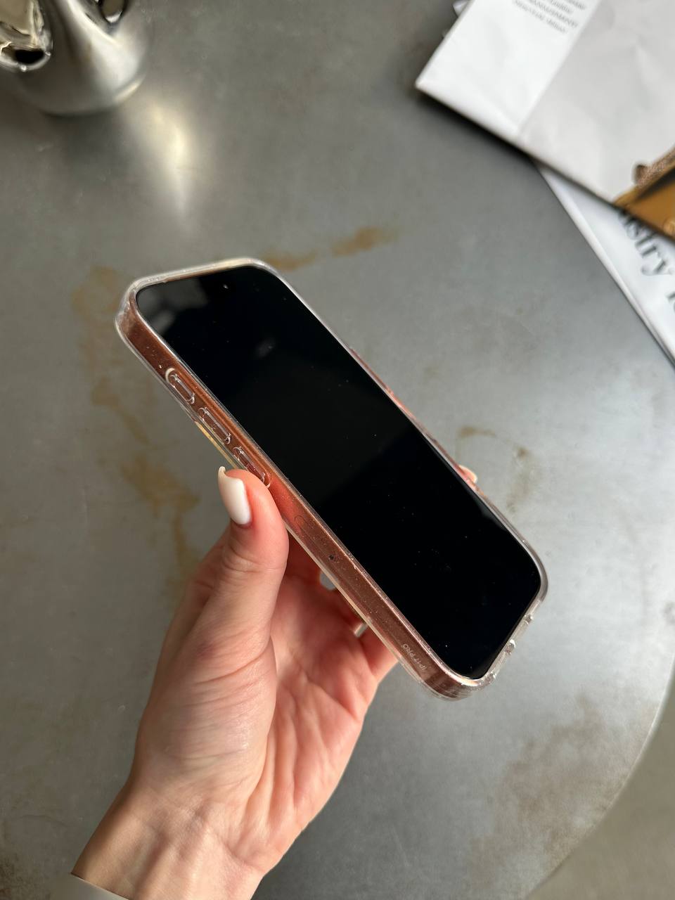 Чехол прозрачный Glitter с блестками на iPhone 17 Pro Max