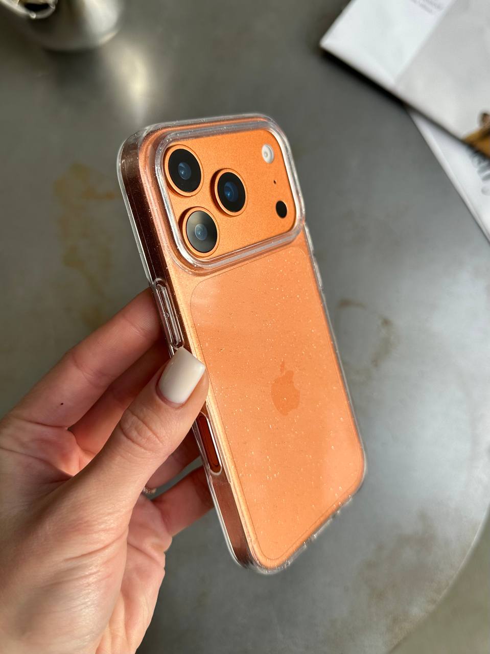 Чехол прозрачный Glitter с блестками на iPhone 17 Pro Max