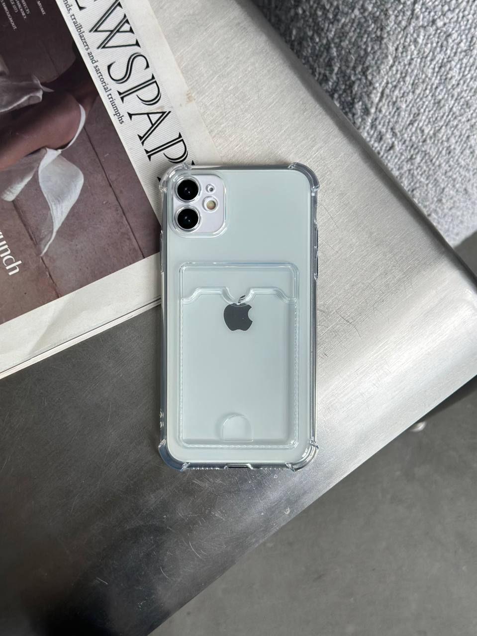 Чехол прозрачный Pocket Case с карманом на iPhone 11