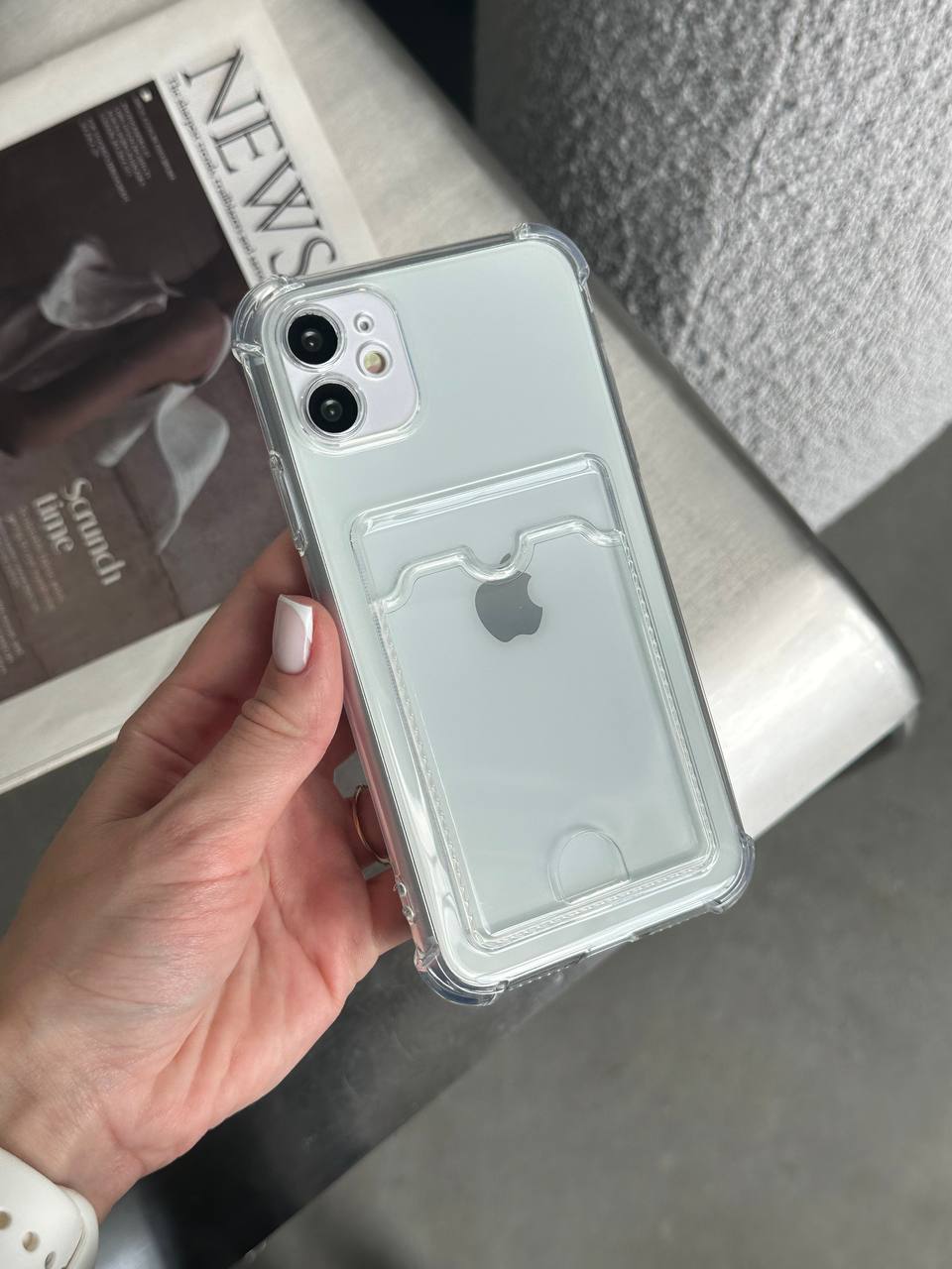 Чехол прозрачный Pocket Case с карманом на iPhone 11
