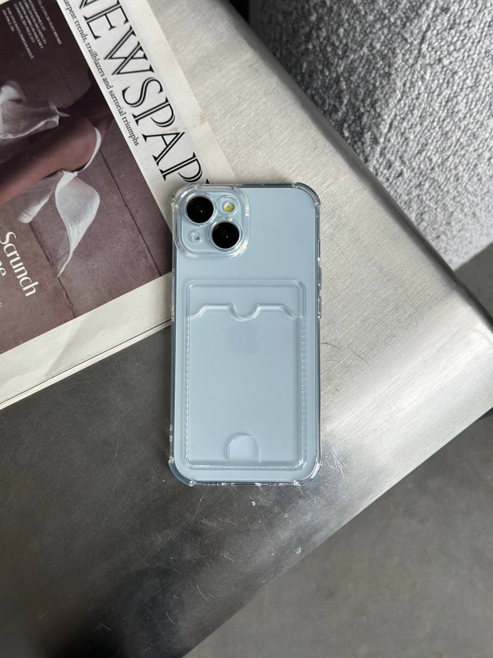 Чехол прозрачный Pocket Case с карманом на iPhone 13