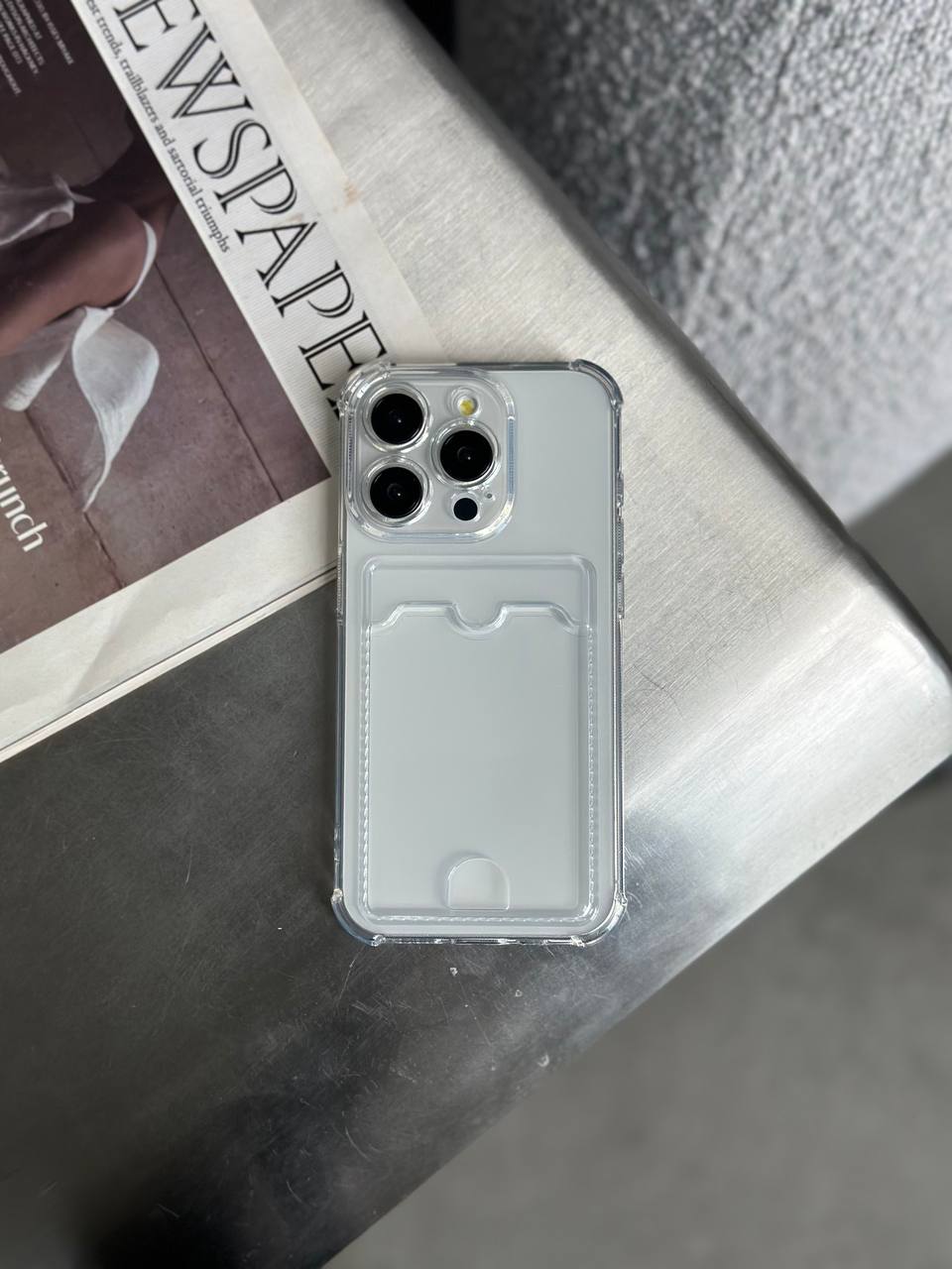 Чехол прозрачный Pocket Case с карманом на iPhone 15 Pro Max