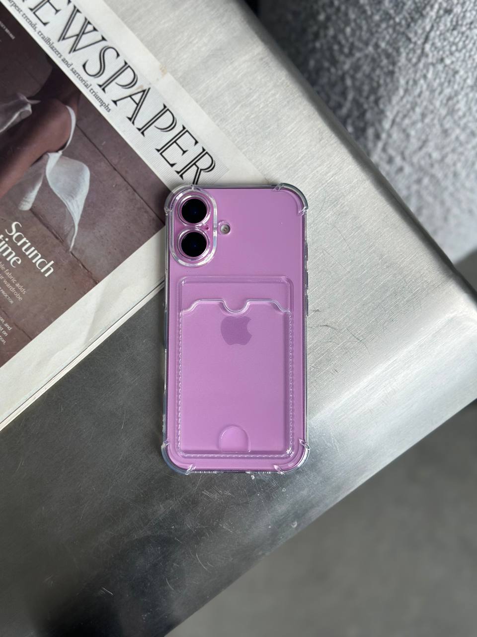 Чехол прозрачный Pocket Case с карманом на iPhone 16+