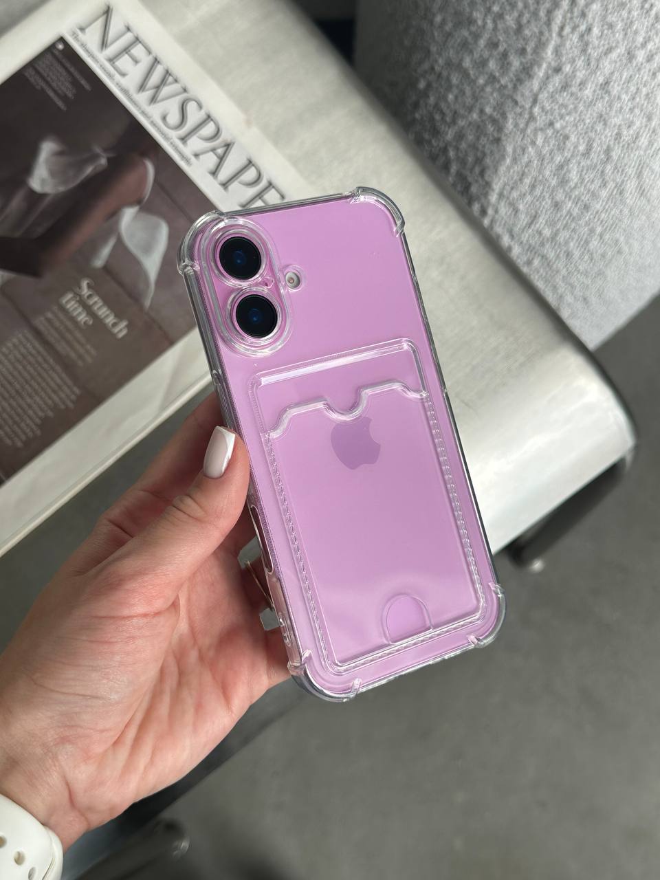 Чехол прозрачный Pocket Case с карманом на iPhone 16
