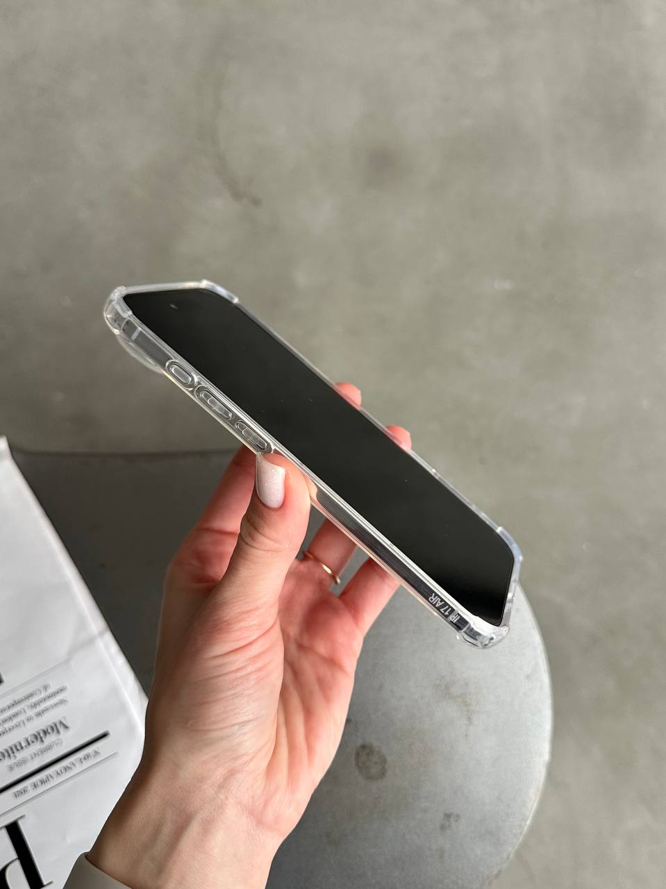 Чехол прозрачный силиконовый с усиленными углами открытая камера для iPhone 17 Air