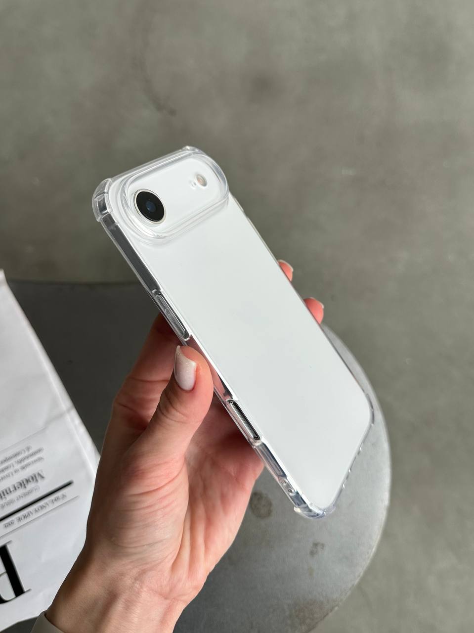 Чехол прозрачный силиконовый с усиленными углами открытая камера для iPhone 17 Air