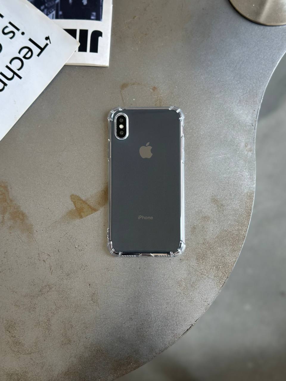Чехол прозрачный силиконовый с усиленными углами открытая камера iPhone X/XS