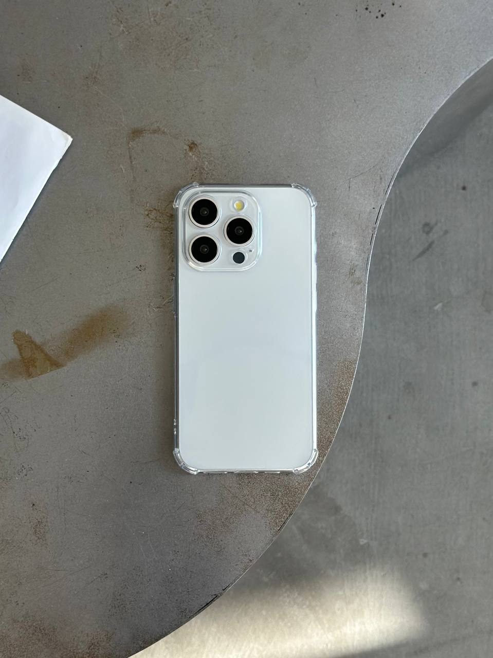 Чехол прозрачный силиконовый с усиленными углами закрытая камера на iPhone 14 Pro Max