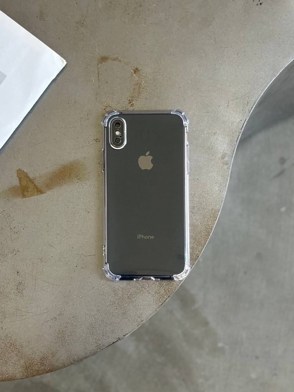 Чехол прозрачный силиконовый с усиленными углами закрытая камера для iPhone X/XS