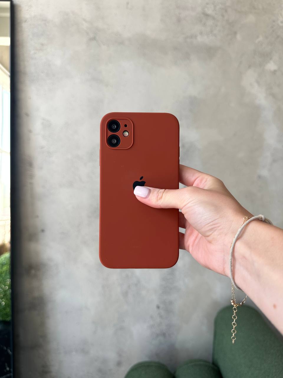 Чохол Silicone case із закритою камерою на iPhone 12 Mini Brown #42