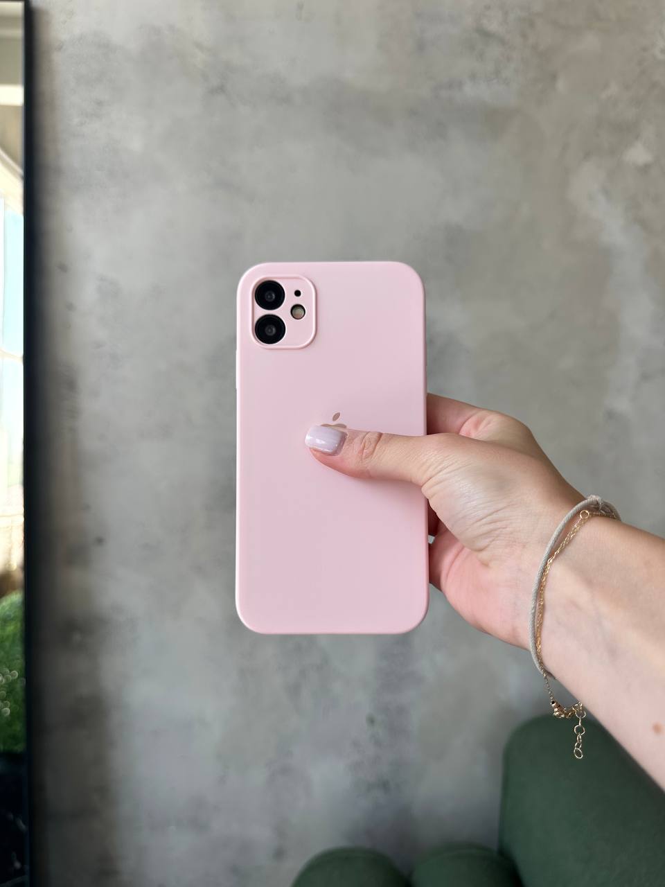 Чохол Silicone case із закритою камерою на iPhone 12 Mini Chalk Pink #57