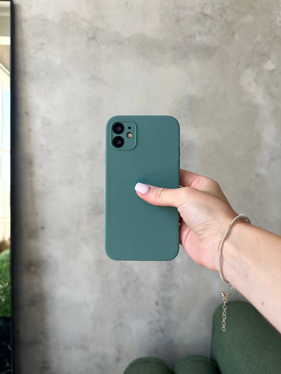 Чохол Silicone case із закритою камерою на iPhone 12 Mini Pine Green #46