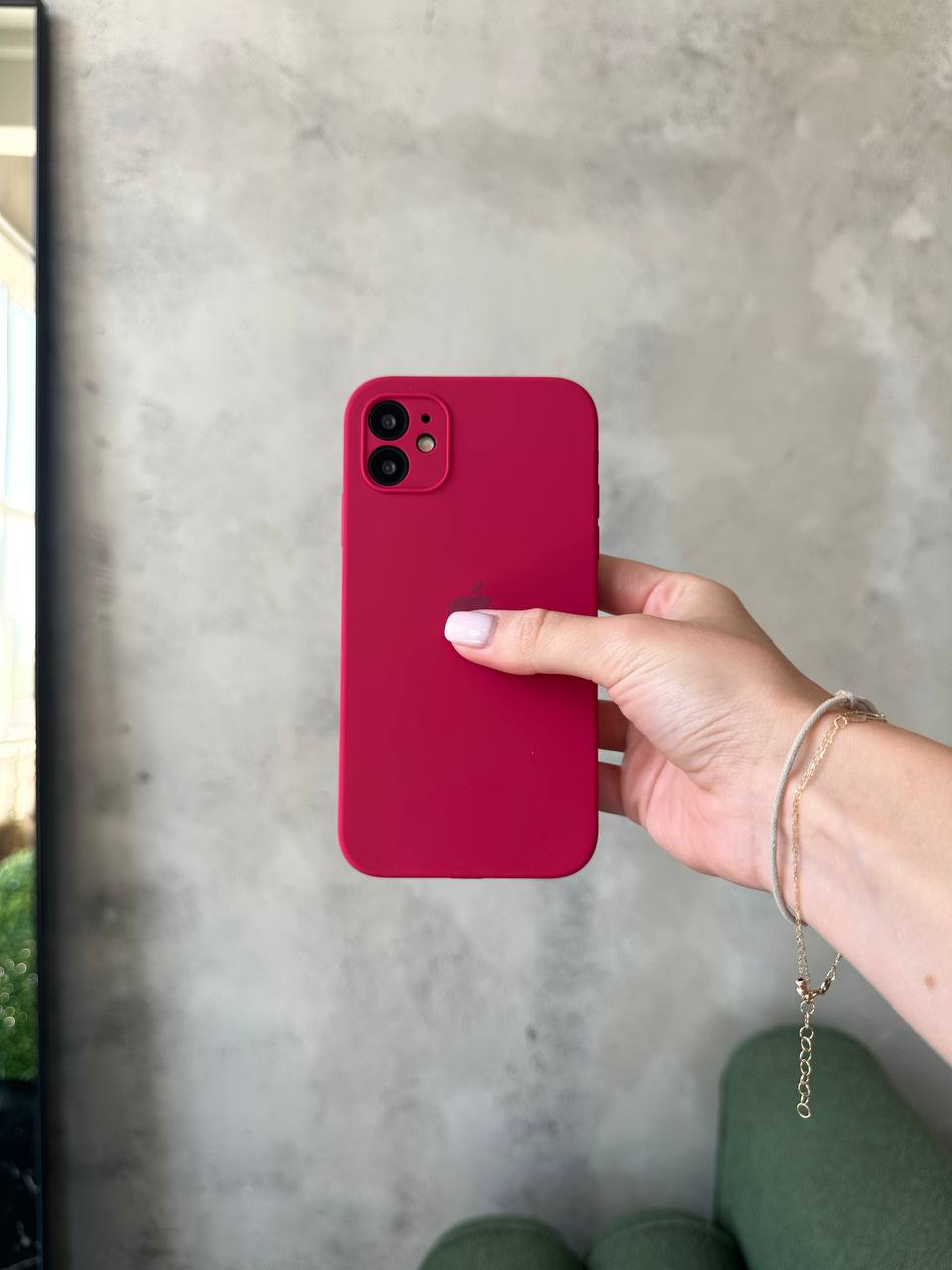 Чохол Silicone case із закритою камерою на iPhone 12 Mini Wine Red #21