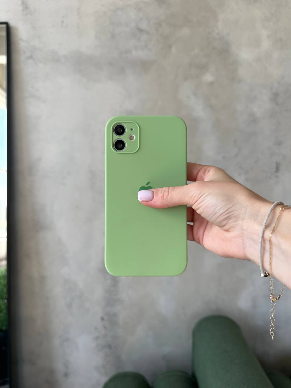 Чохол Silicone case із закритою камерою на iPhone 12 Mini Mint Gum #01