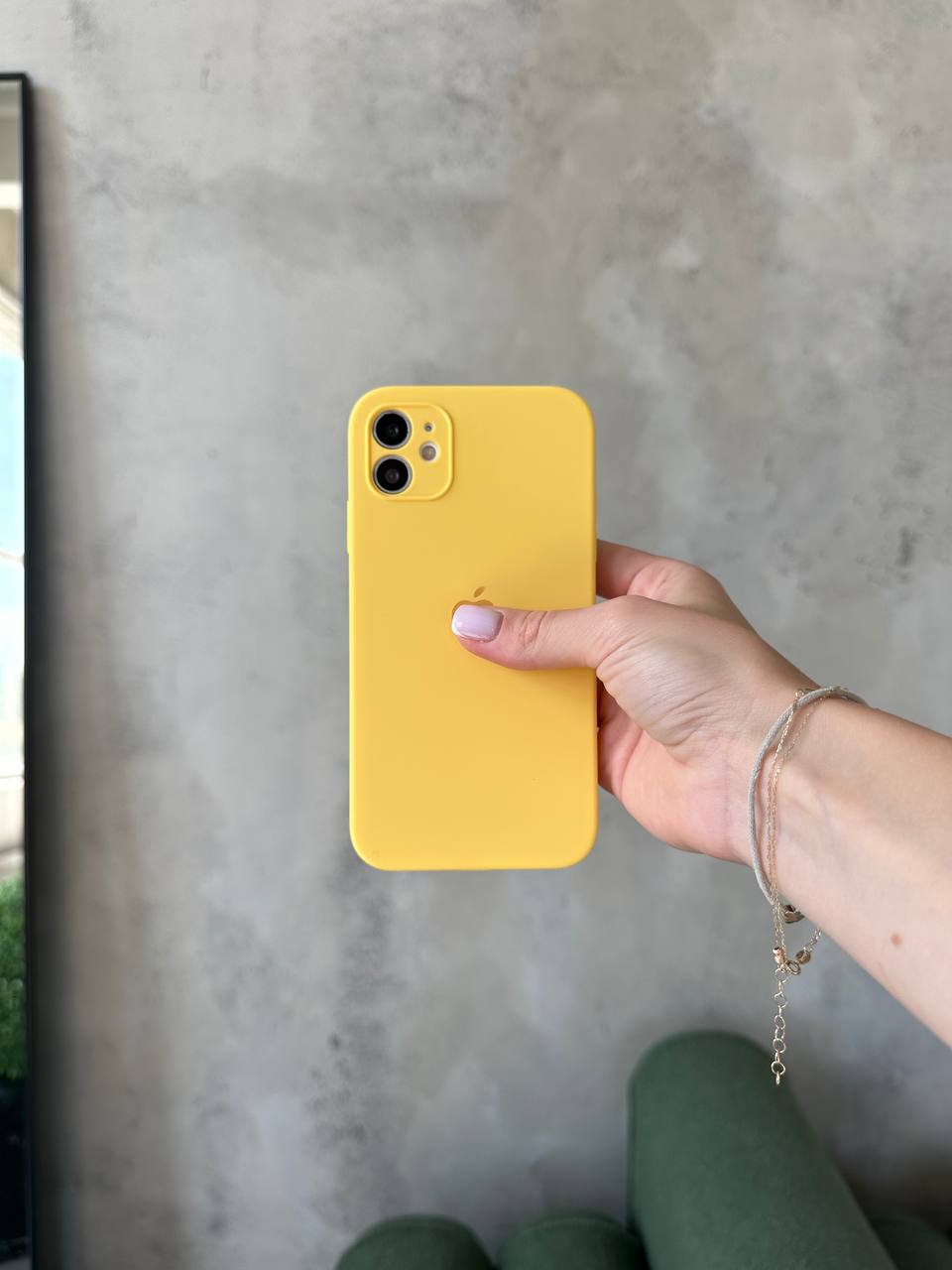 Чохол Silicone case із закритою камерою на iPhone 12 Mini Yellow #04