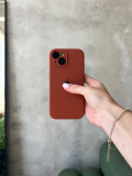 Чохол Silicone case із закритою камерою на iPhone 15 Brown #42