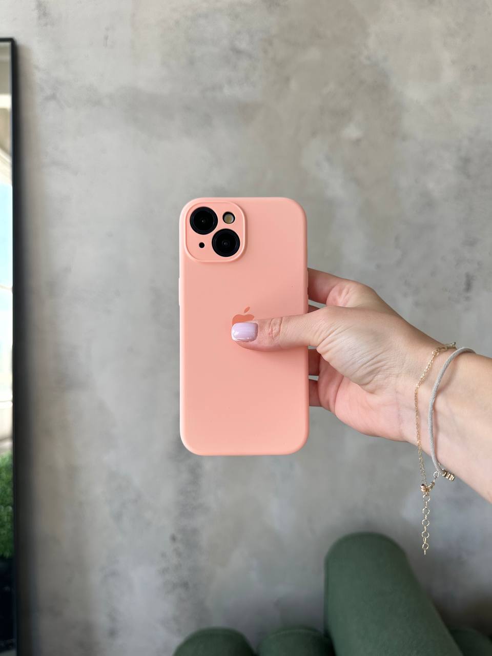 Чохол Silicone case із закритою камерою на iPhone 14 Grapefruit #37