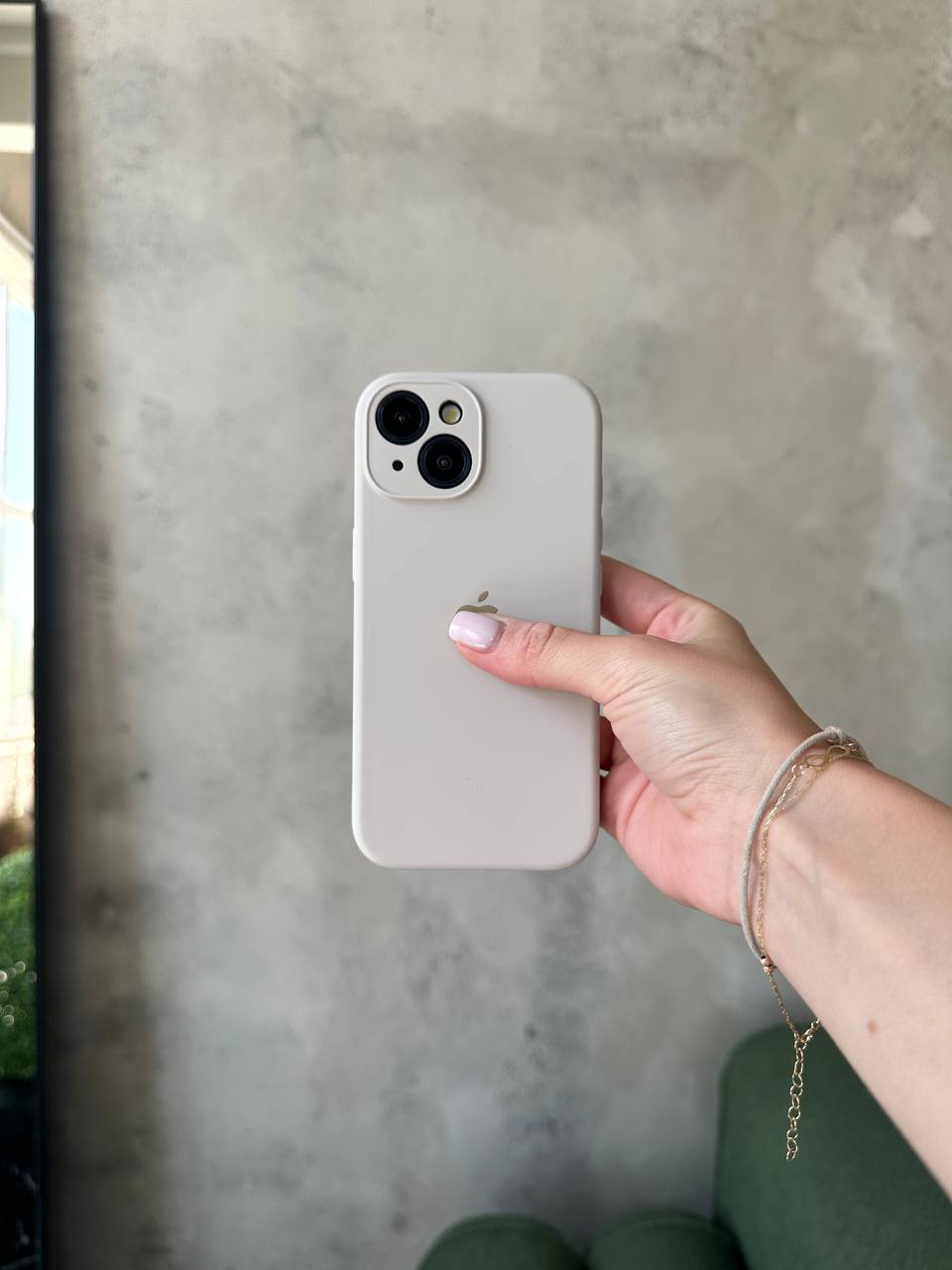 Чохол Silicone case із закритою камерою на iPhone 14 Stone #09