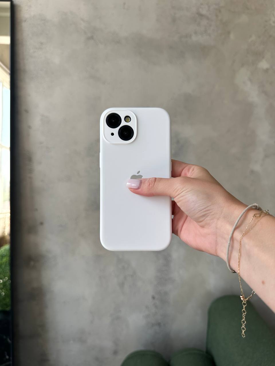 Чохол Silicone case із закритою камерою на iPhone 14 White #08