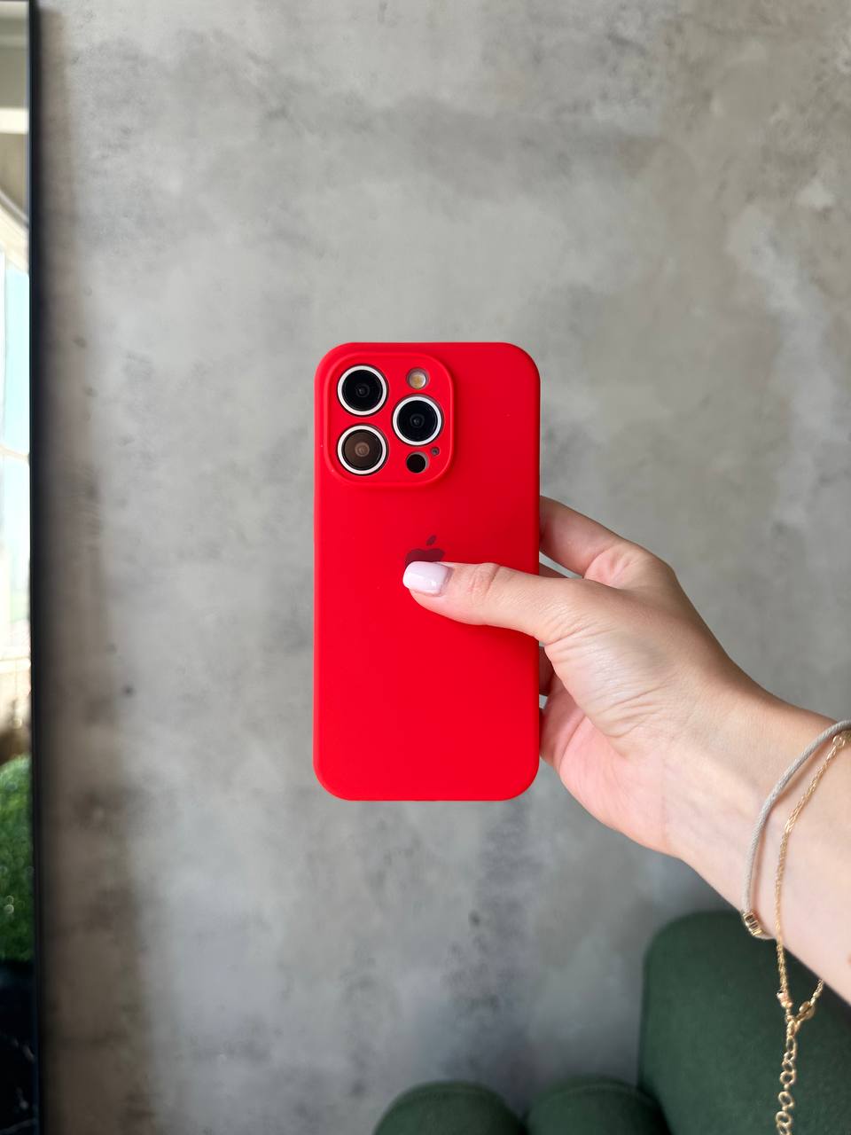 Чохол Silicone case із закритою камерою на iPhone 13 Pro Red #11