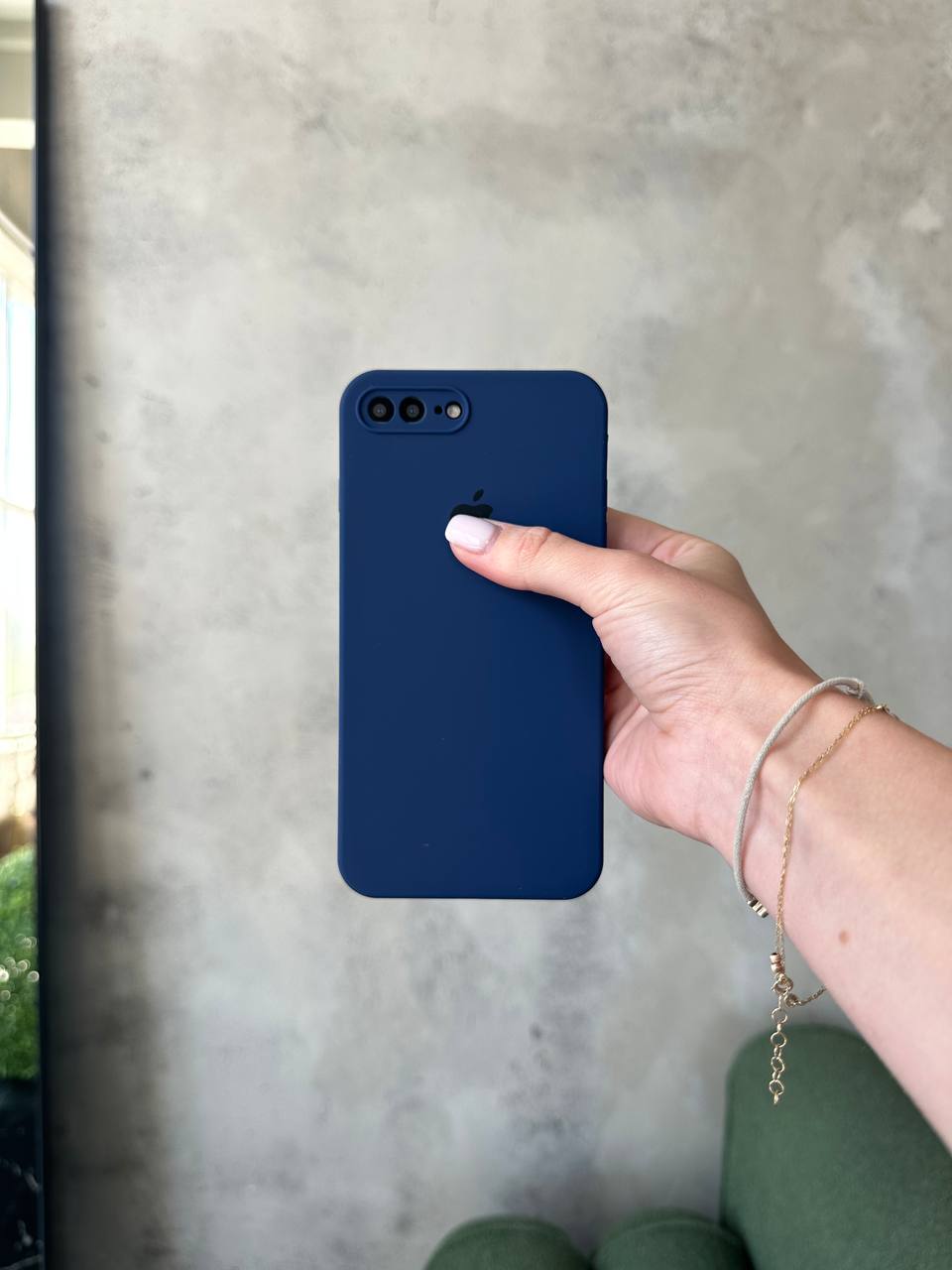 Чехол Silicone case с закрытой камерой на iPhone 7+ / 8+ Deep Navy #39