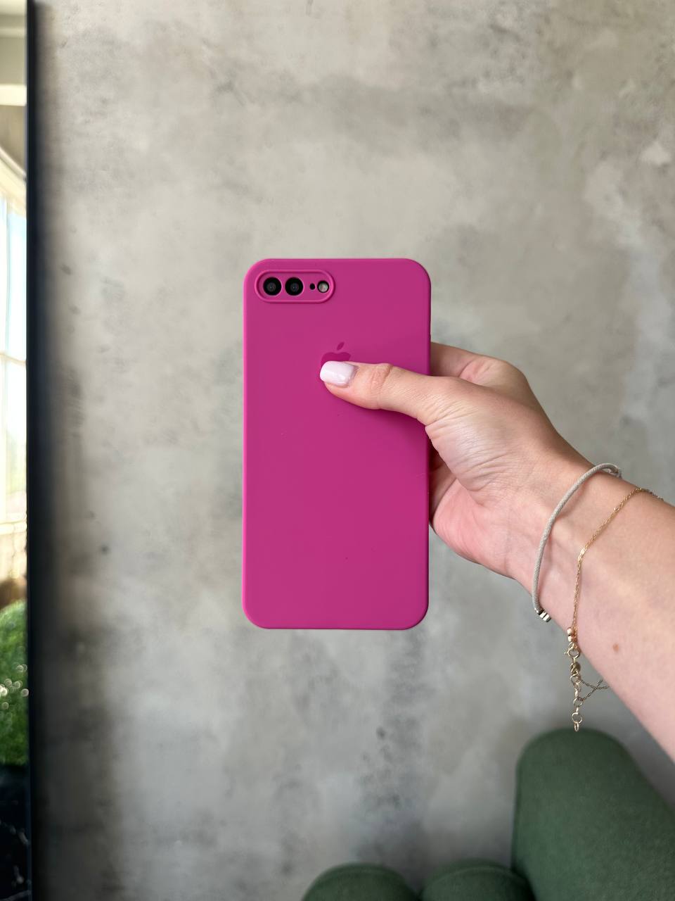 Чехол Silicone case с закрытой камерой на iPhone 7+ / 8+ Dragon Fruit #32