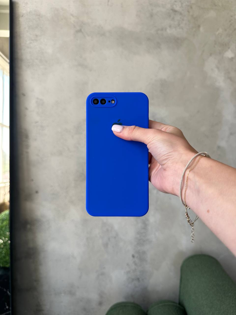 Чехол Silicone case с закрытой камерой на iPhone 7+ / 8+ Electric Blue #45