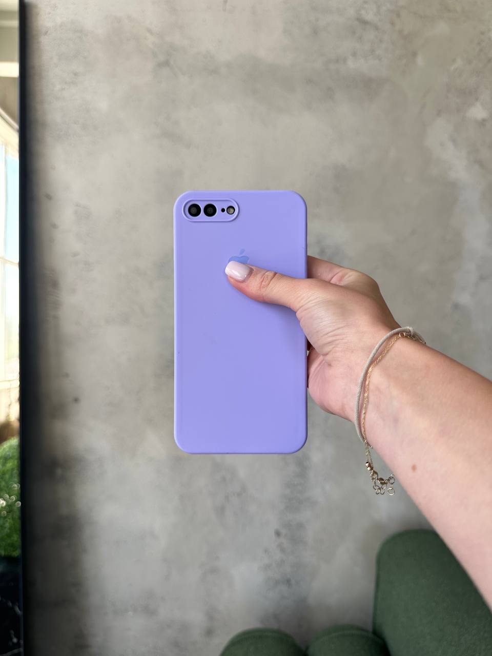 Чехол Silicone case с закрытой камерой на iPhone 7+ / 8+ Elegant Purple #26