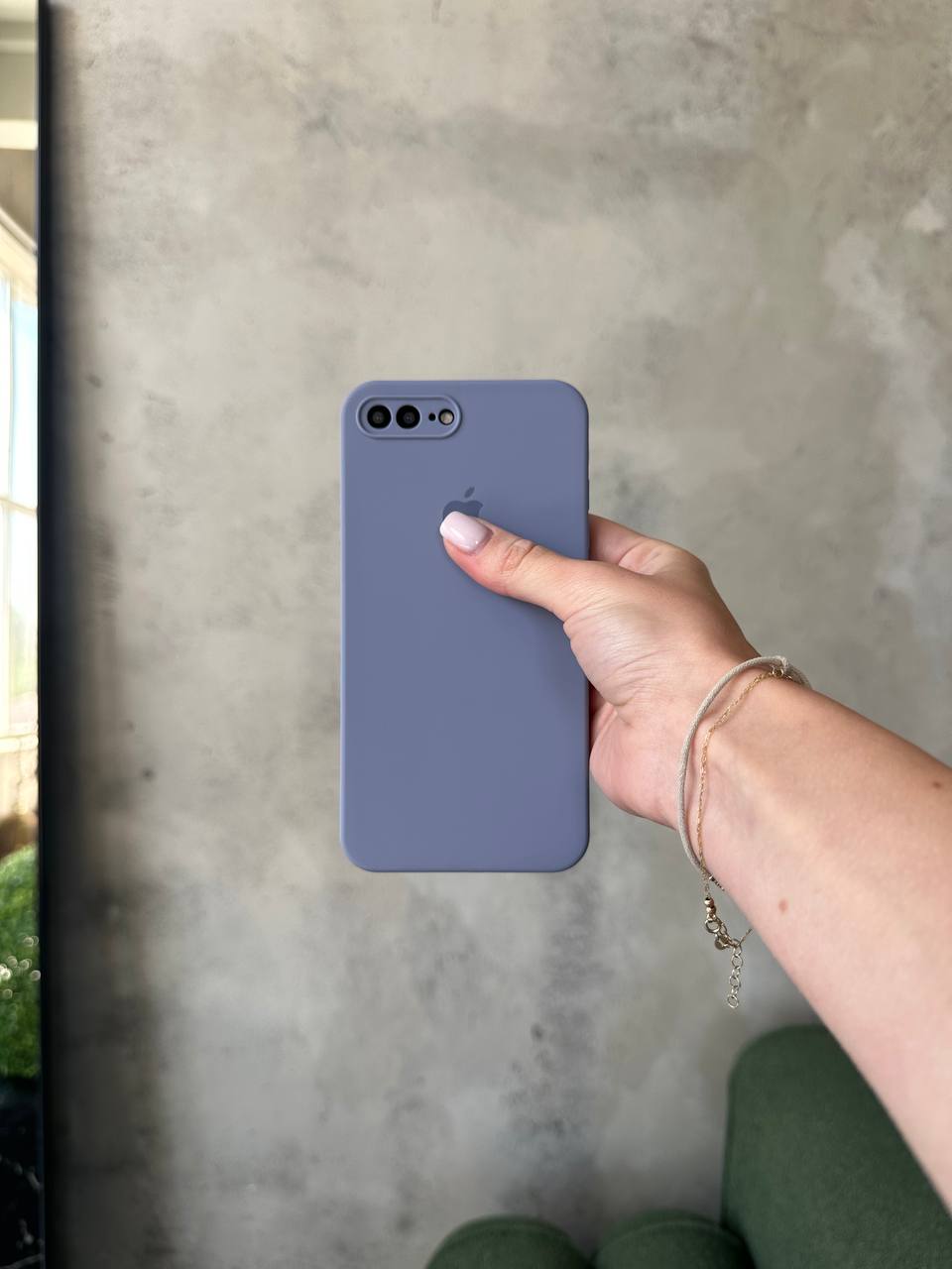 Чохол Silicone case із закритою камерою на iPhone 7+/8+ Lavander Grey #28