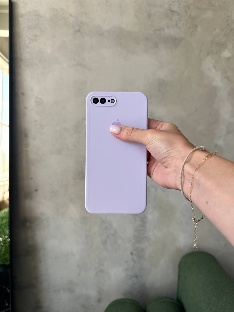 Чохол Silicone case із закритою камерою на iPhone 7+/8+ Lilac Purple #58