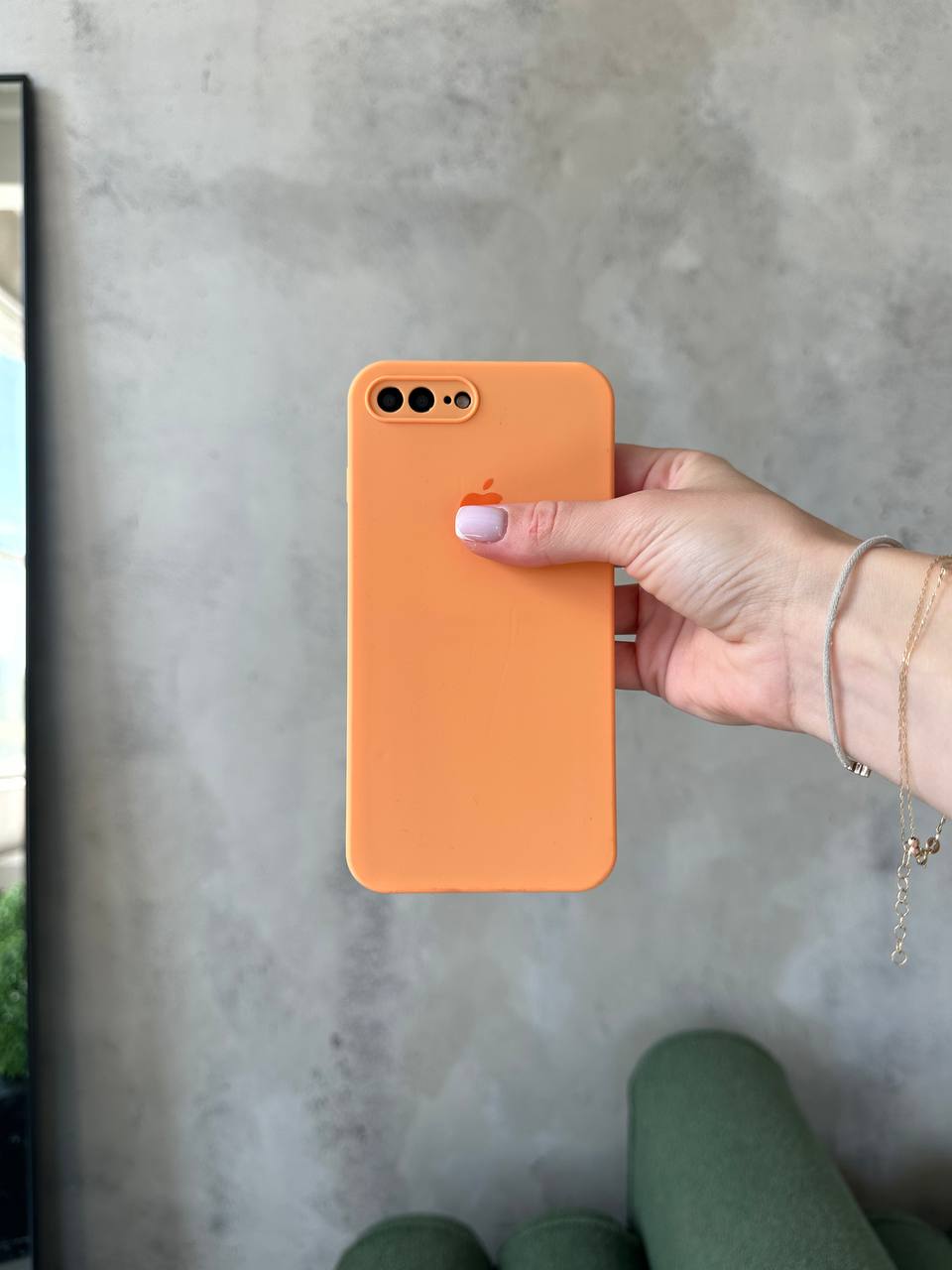 Чохол Silicone case із закритою камерою на iPhone 7+/8+ Papaya #34
