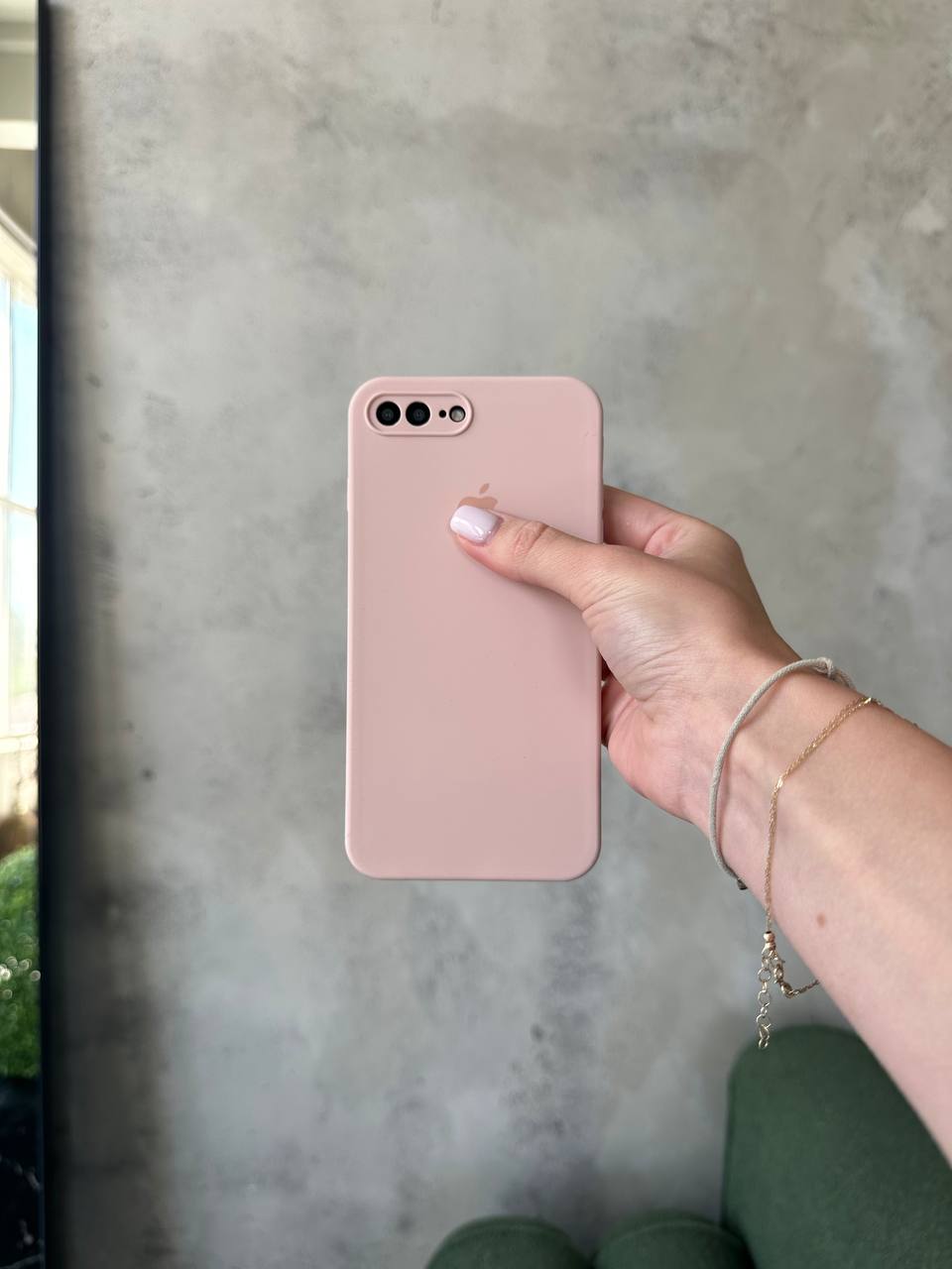 Чохол Silicone case із закритою камерою на iPhone 7+/8+ Pink Sand #15