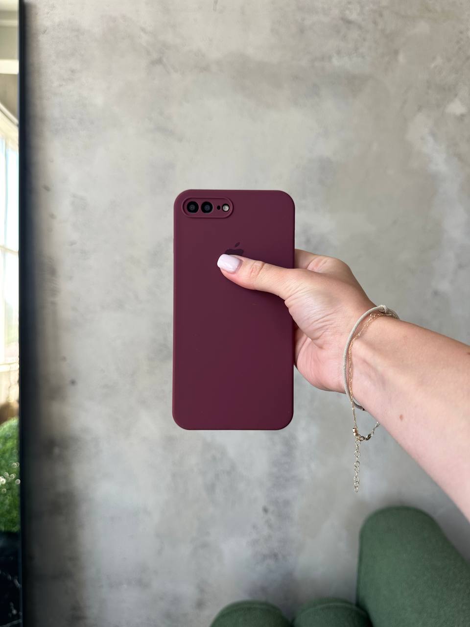 Чохол Silicone case із закритою камерою на iPhone 7+/8+ Plum #47