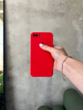 Чехол Silicone case с закрытой камерой на iPhone 7+/8+ Red #11