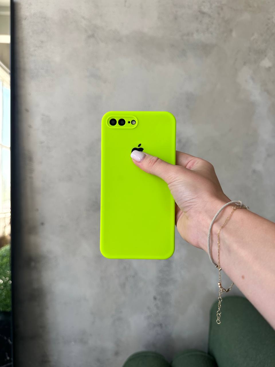 Чохол Silicone case із закритою камерою на iPhone 7+/8+ Shiny Green #24