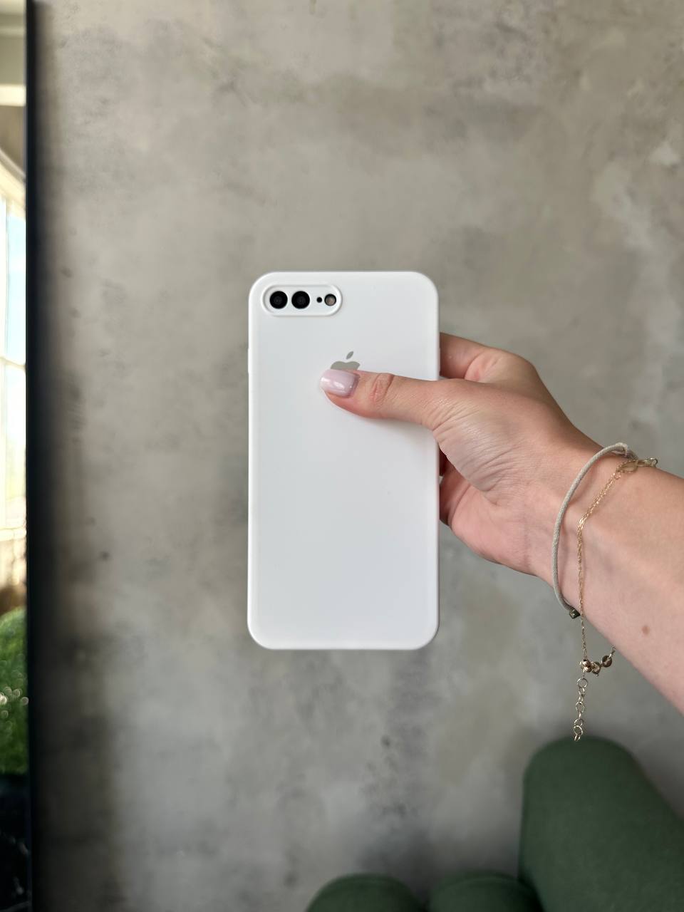 Чохол Silicone case із закритою камерою на iPhone 7+/8+ White #08