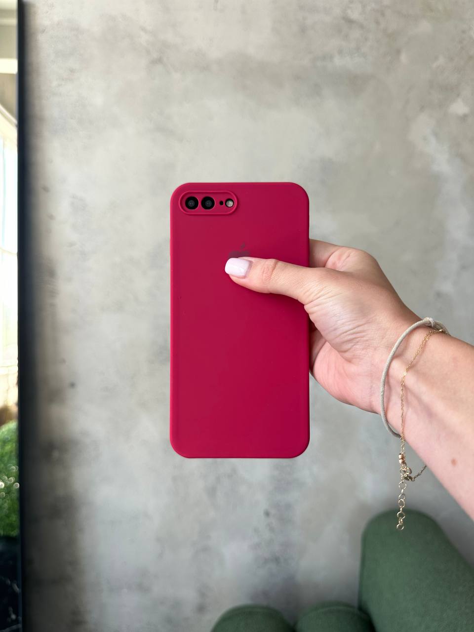 Чохол Silicone case із закритою камерою на iPhone 7+/8+ Wine Red #21